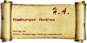 Hamburger Andrea névjegykártya